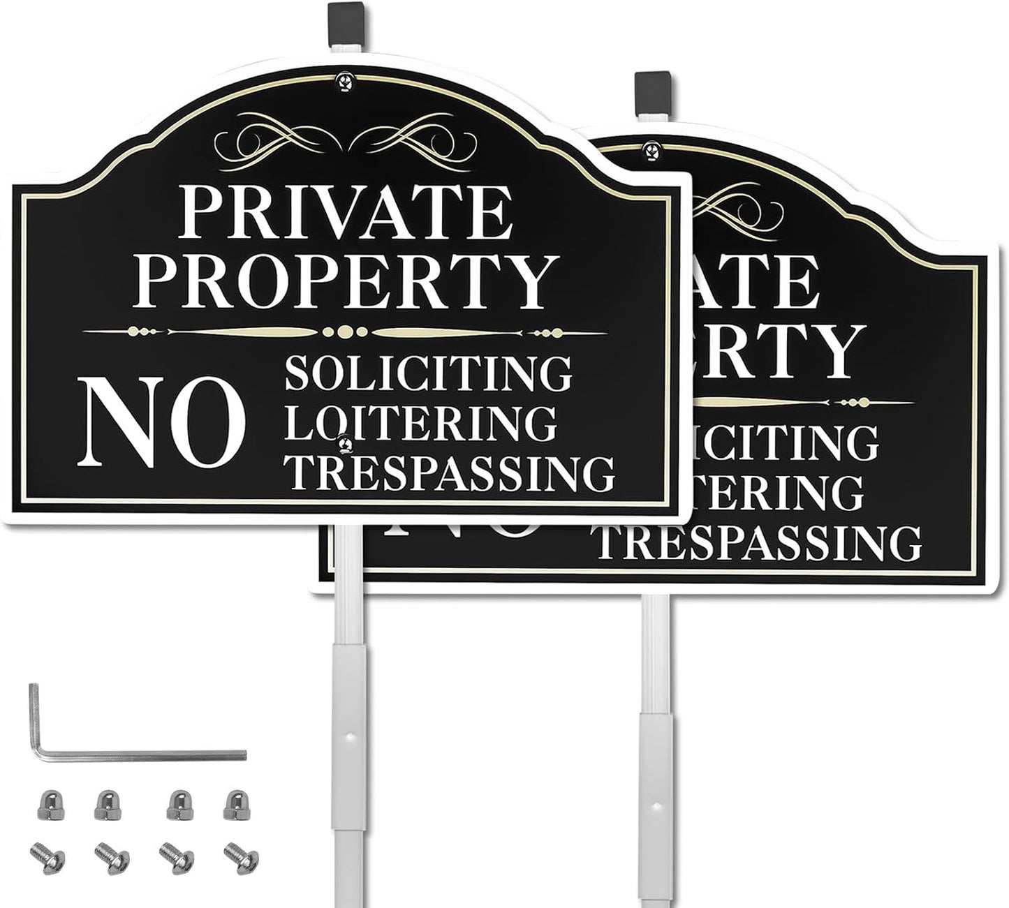 2 Carteles Propiedad Privada Aluminio 12x8pulg con Estacas