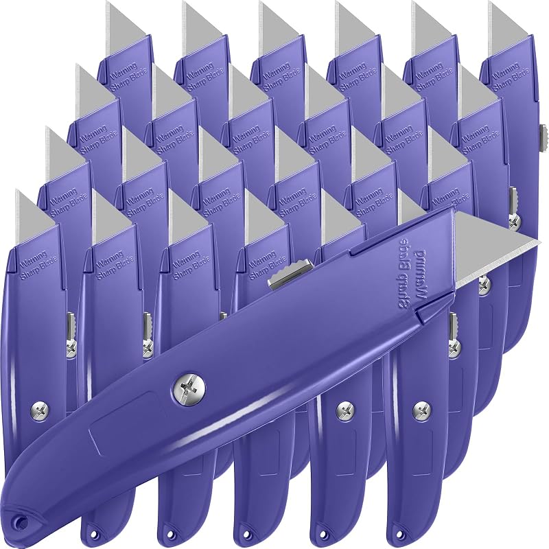 20 Pzas Cortador Caja Cuchillo Retráctil Aluminio
