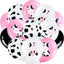 48 Globos Látex Estampado Vaca Rosa Blanco Negro