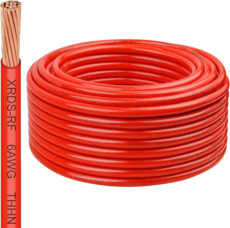 Cable THHN cobre trenzado rojo 100 ft 600V resistente