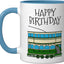 Taza Cerámica Cumpleaños Tren Azul Blanco