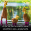 Figura pato con botas de lluvia para jardín decoración