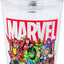 Vaso 16oz con tapa y popote cristal Marvel Avengers