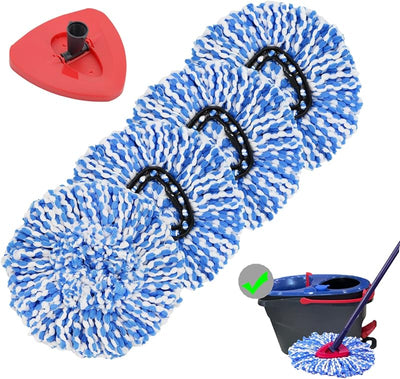 4 Cabezales Mopa Microfibra Comp 2 Sistemas Base Extra
