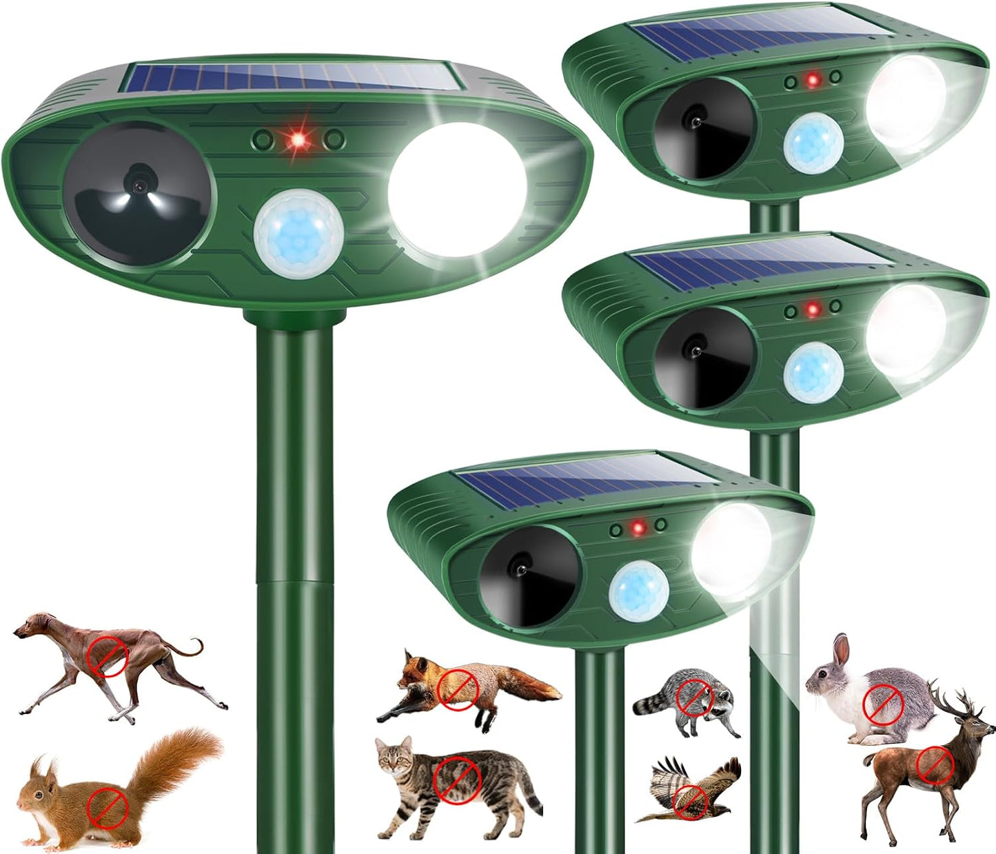 4 Repelentes Solares Ultrasónicos para Ardilla Mapache