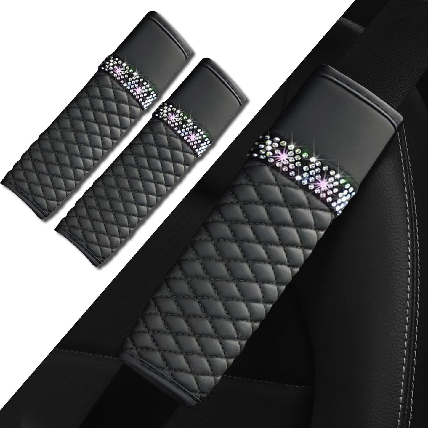 2 Fundas Cinturón Seguridad Cuero Almohadillas Hombro