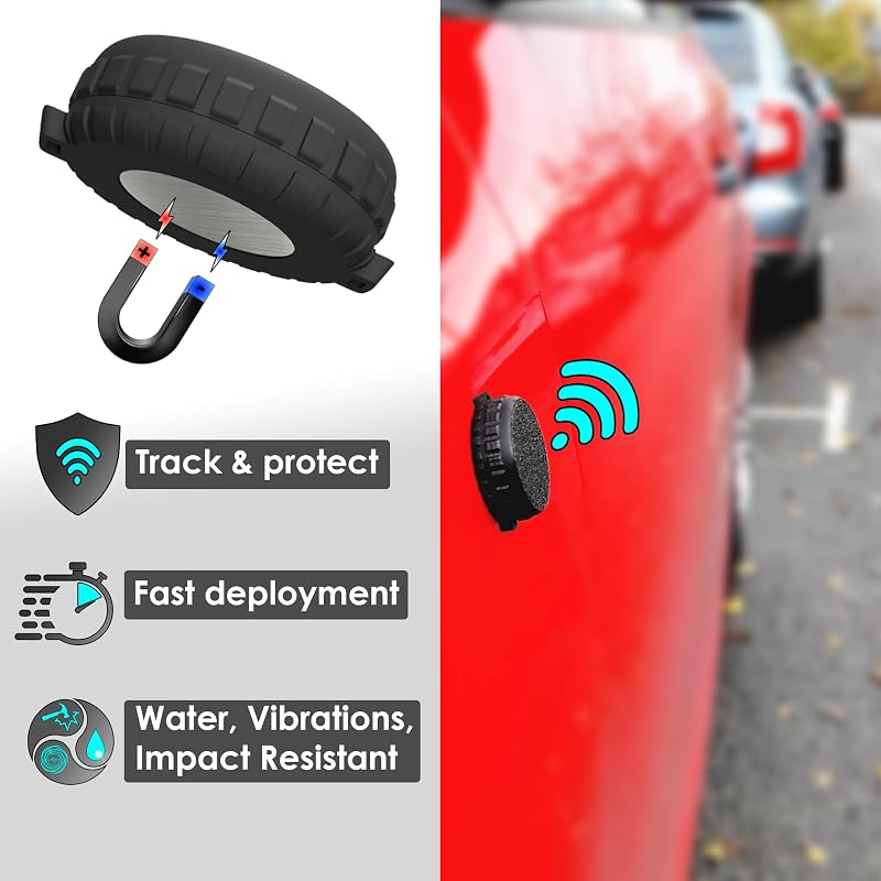 Funda magnética AirTag impermeable con 4 adhesivos y cremallera
