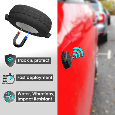 Funda magnética AirTag impermeable con 4 adhesivos y cremallera