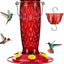 Comedero colibríes vidrio 24oz con foso hormigas 6 puertos