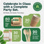 Set fiesta platos hoja palma cubiertos bambú 10x7pulg