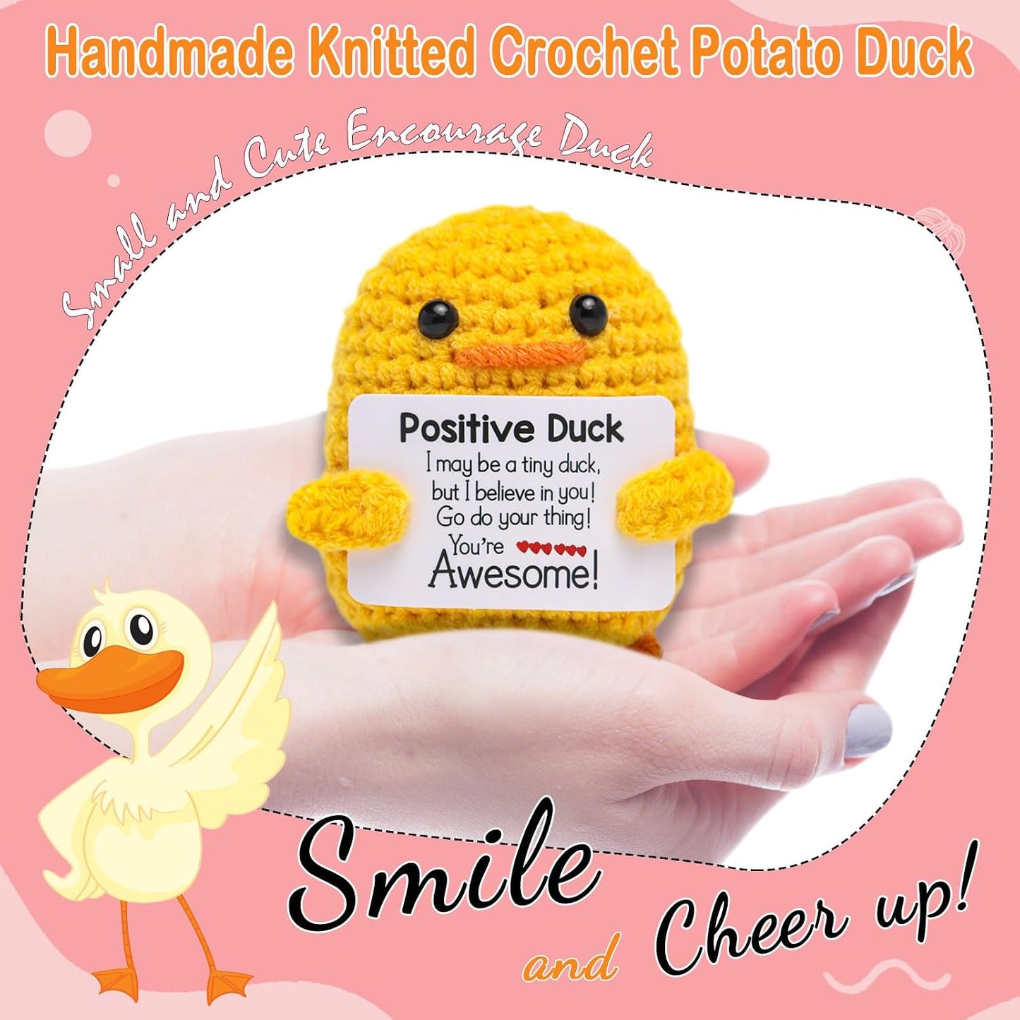 Pato de ganchillo decorativo regalo inspiracional