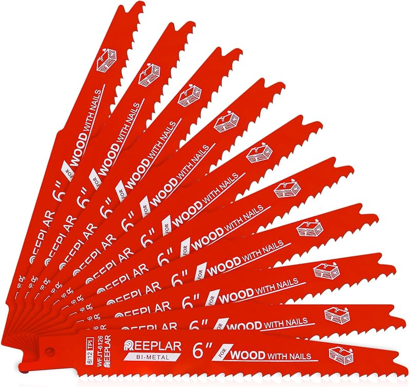 Pack 10 Hojas Sierra Recíproca 6pulg 6/12 TPI Madera