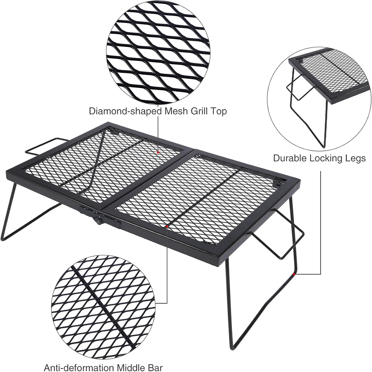 Rejilla plegable fogata 23.6x15.7"