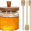 Jarra de miel de 17 oz con 3 palillos de madera para cocina y almacenamiento