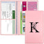 Soporte documentos auto con cierre color rosa funda cartera