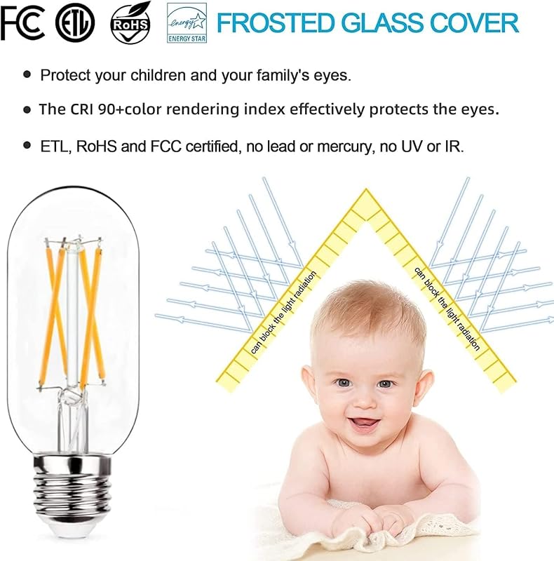 12 Bombilla LED E26 regulable 6 W 600 lúmenes ámbar 2300 K