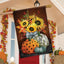 Bandera otoño estampado calabazas girasoles 40x28pulg