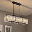 Candelabro rectangular cristal negro para comedor y cocina