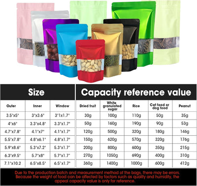120 Bolsas Mylar 7.1x10.2" 1qt Almacenamiento Alimentos