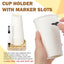 Soporte tazas ranura marcador madera cocina