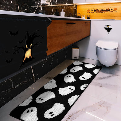 Alfombra baño 18x45pulg color negro antiderrap