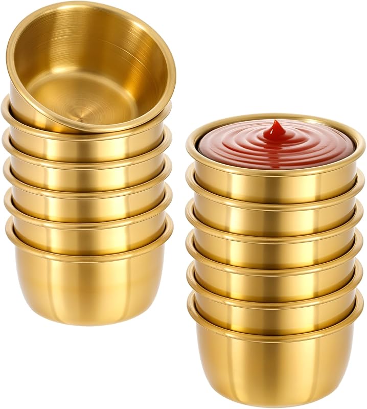 12 Tazas Salsa Acero Inox Mini Cuencos Ramequín