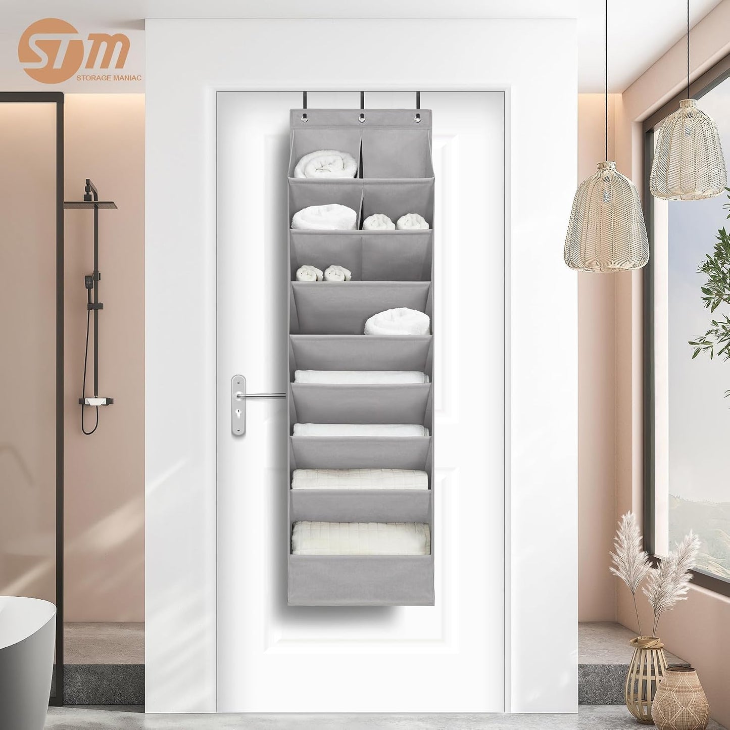 Organiz. zapatos para puerta y pared gris 1 pack