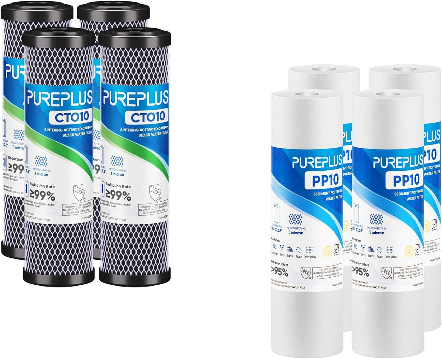 Filtro agua sedimentos 1micrón 2.5x10pulg pack 4