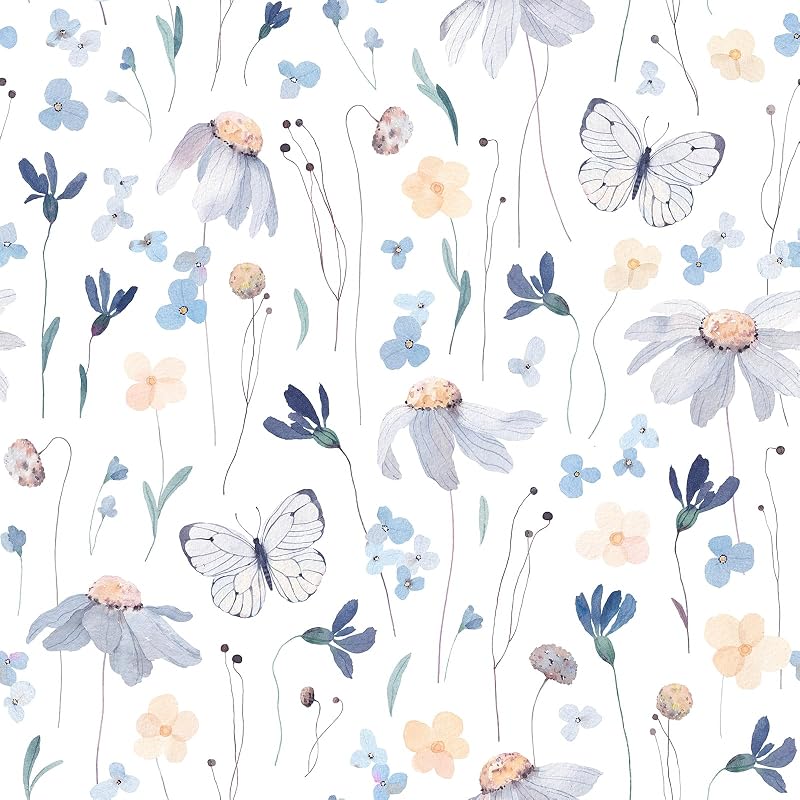 Papel tapiz mariposa 24x354" floral autoadhesivo