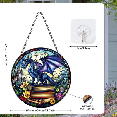Colgante vidriera dragón para ventana decoración hogar jardín