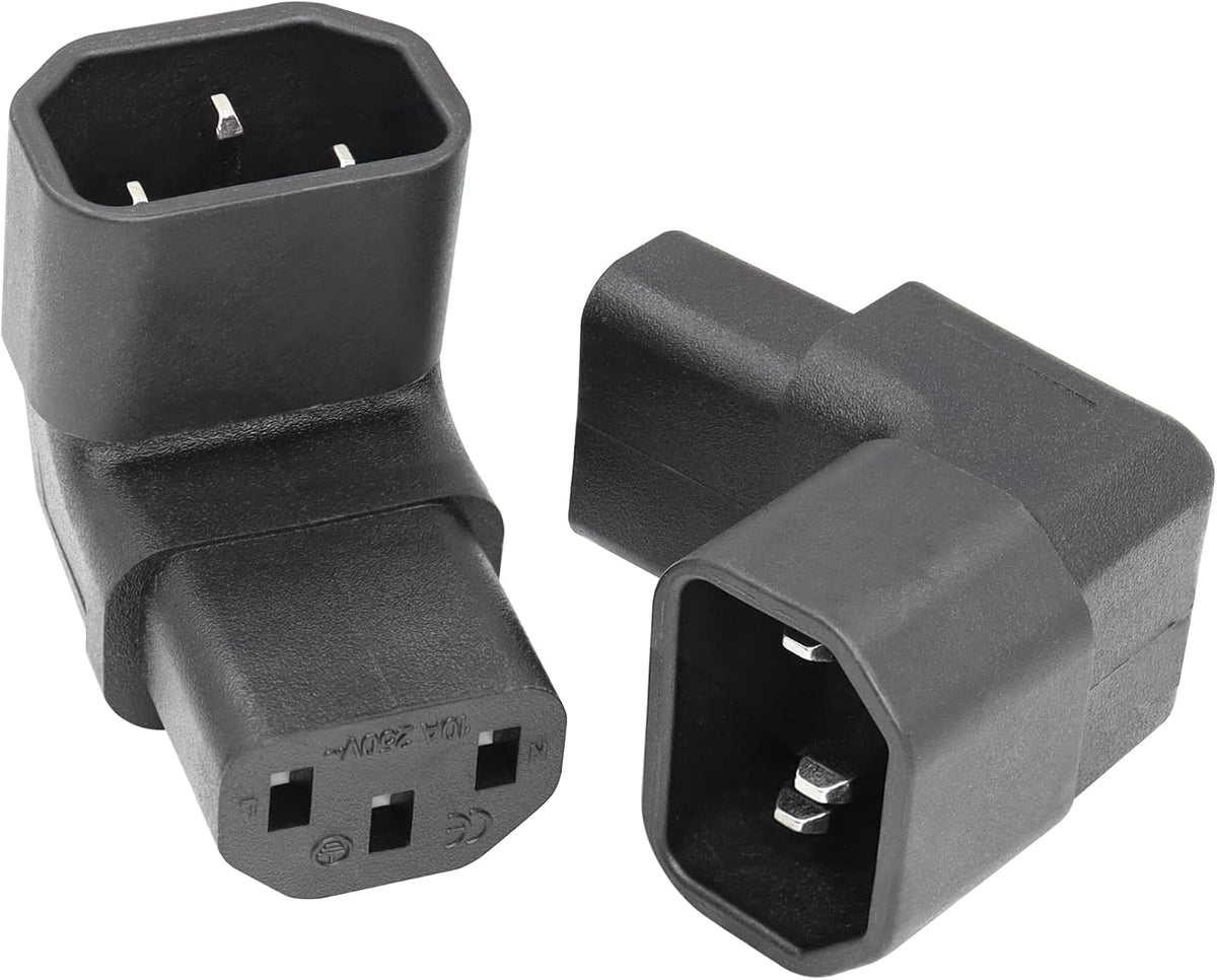 Adaptador C14 a C13 90 grados 2 Pzas