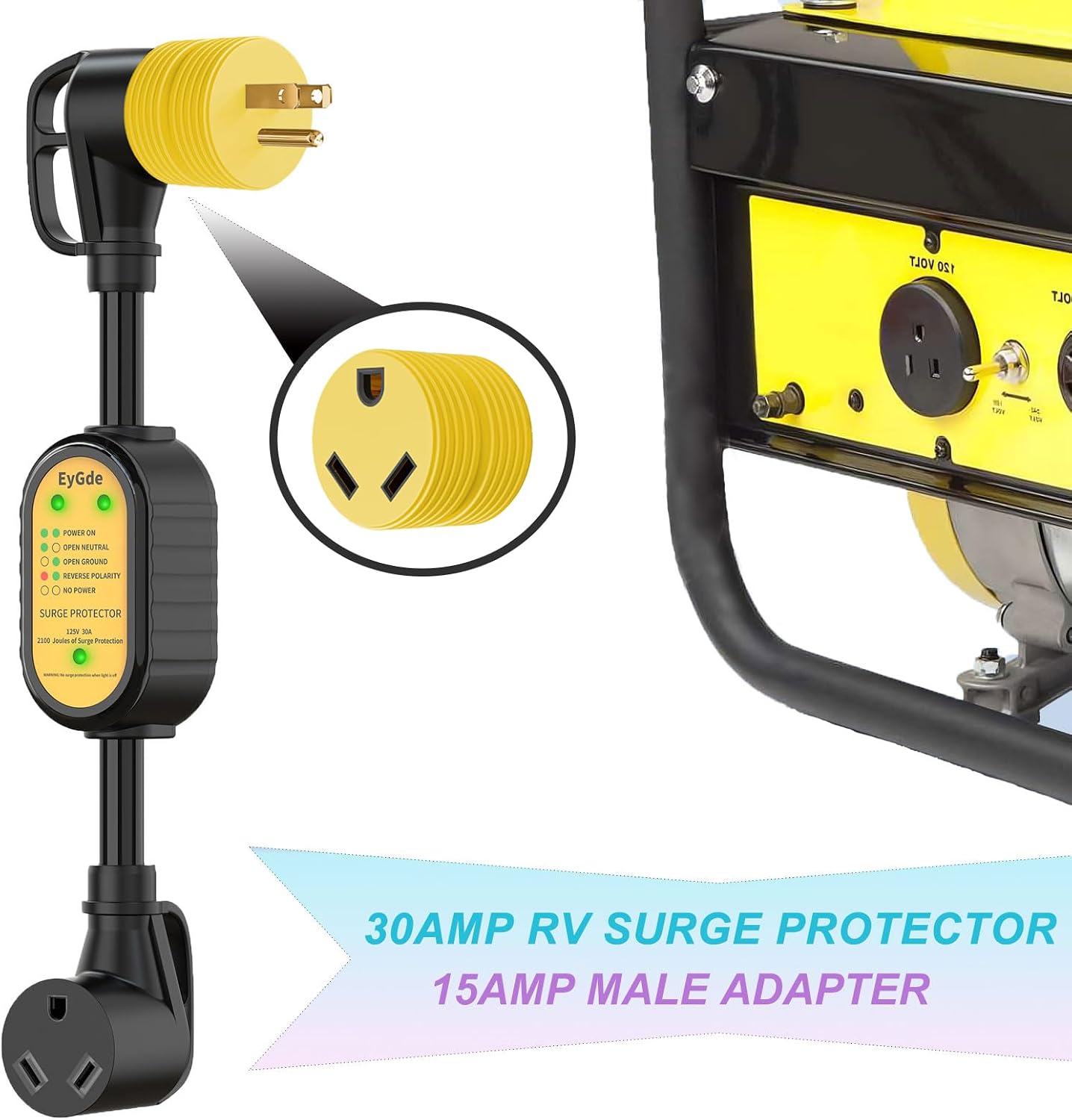 Adaptador RV 30 Amp a 110 con proteccion sobretensiones