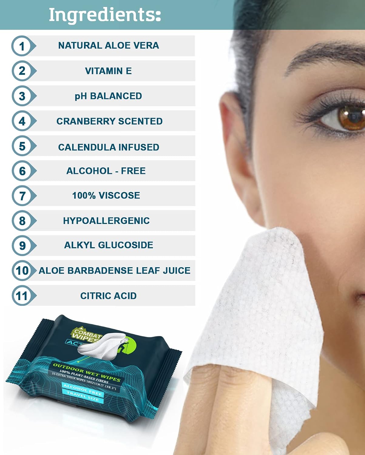 Toallitas húmedas biodegradables con aloe
