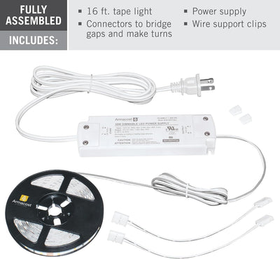 Kit luz LED cinta regulable blanco cálido 5m
