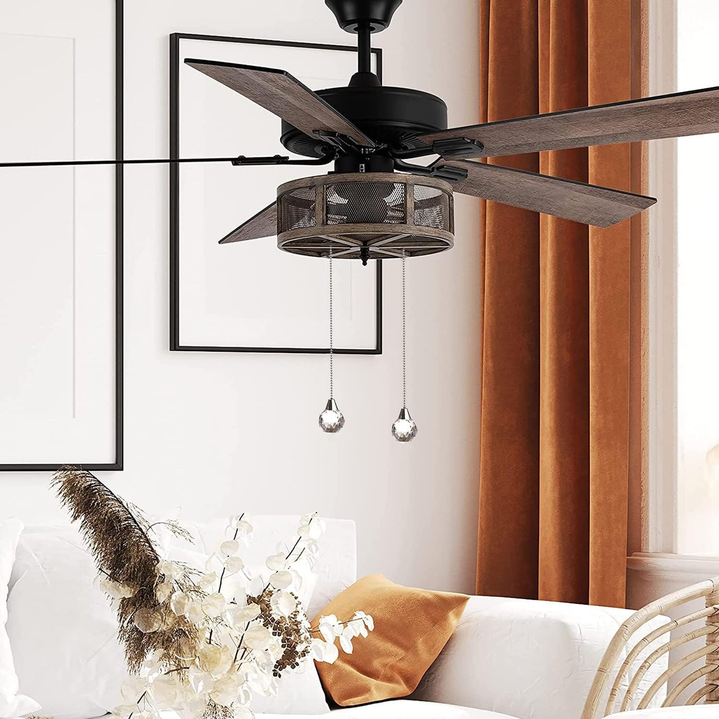 Extensión cadena ventilador 12pulg tiradores bola 2pzas