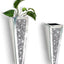 Jarrón espejo diamante plateado decorativo para hogar