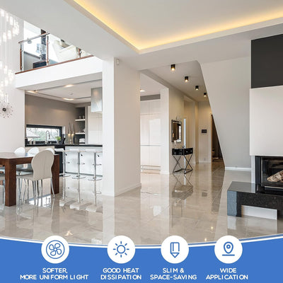 60 Tiras LED forma U 3.3ft perfil aluminio con tapas y clips
