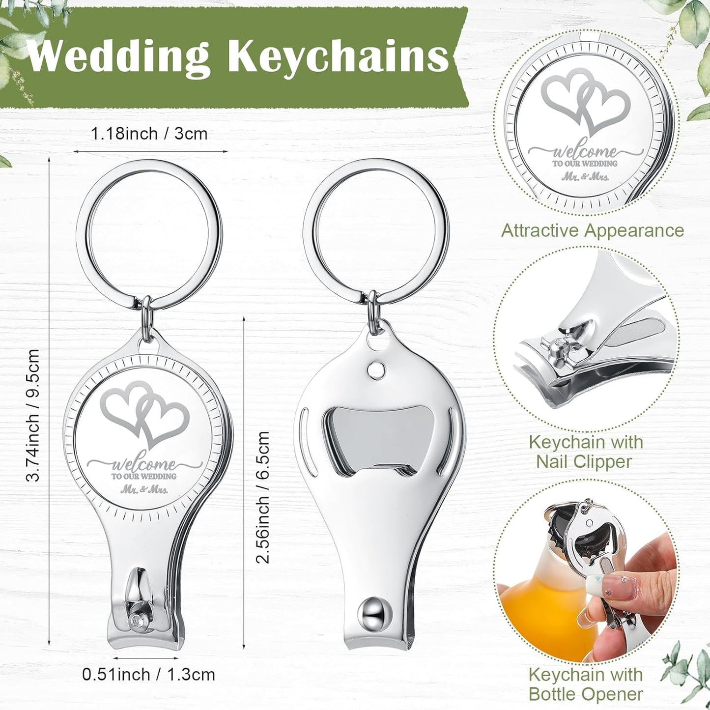 Abrebotellas multifunción para boda 100 juegos