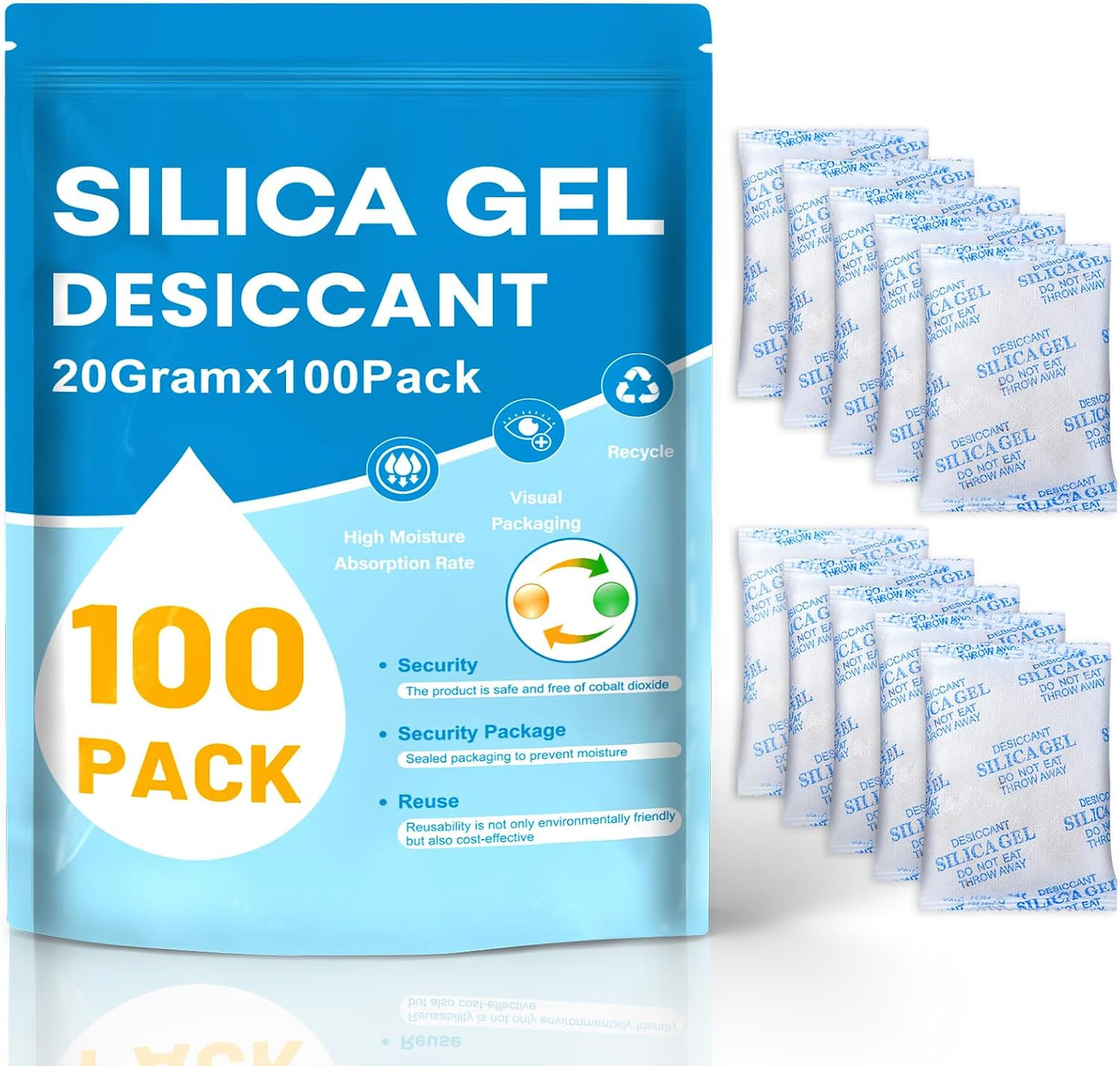 Pack desecante alimenticio 20g 100 pzas transparente