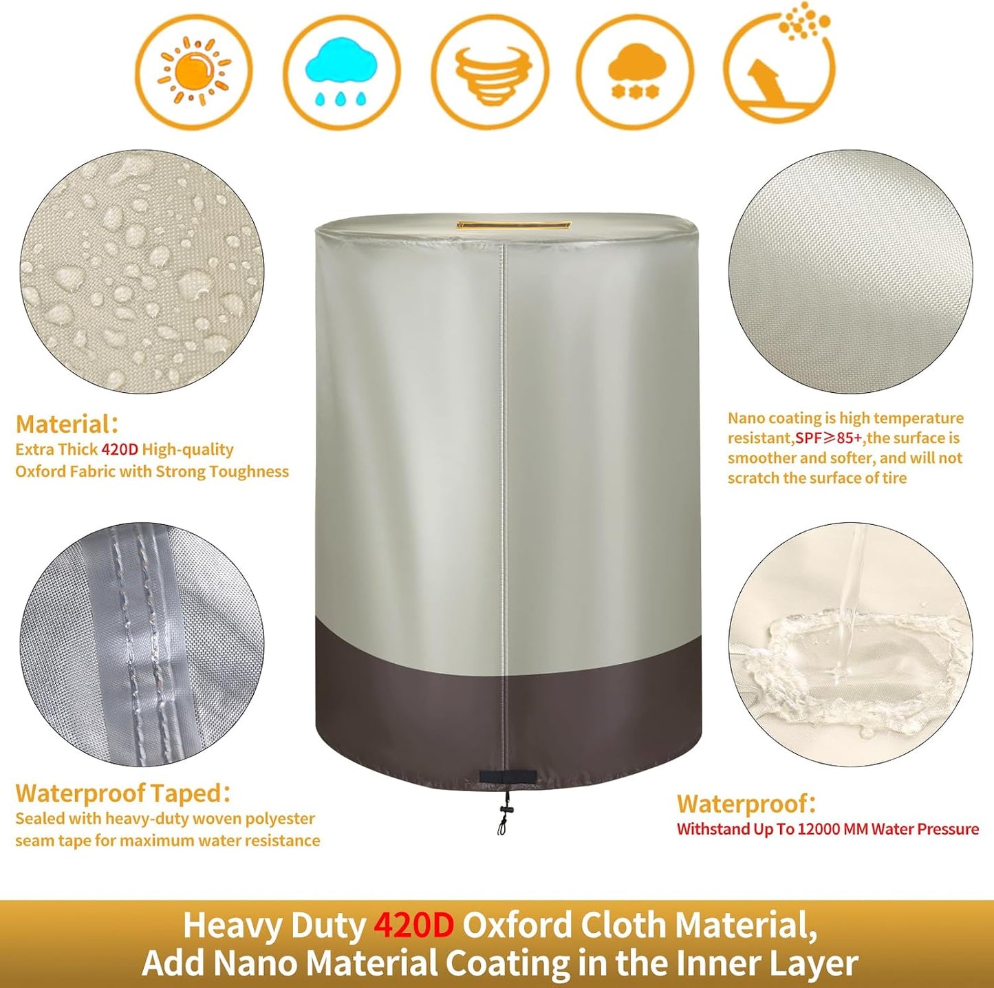 Cubierta neumáticos resistente 420D impermeable universal