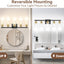 5 Luces Baño Accesorios Tocador 31pulg Vidrio Negro Dorado