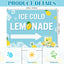 3 Set Letreros Limonada 12x16" Plástico Corrugado
