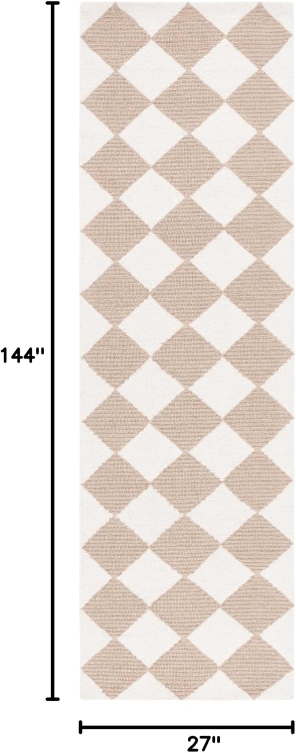 Alfombra sala dormitorio comedor 2x12ft lana natural beige