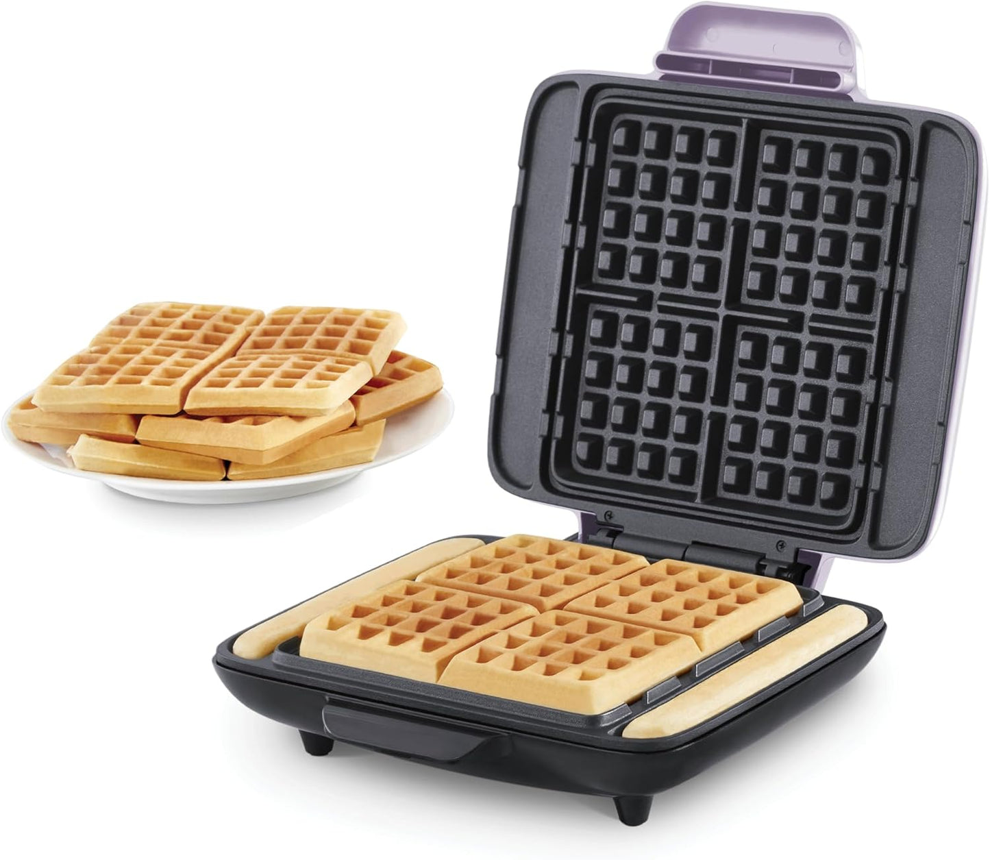 Máquina Waffles 4 Moldes Antiadherente Calentamiento Rápido