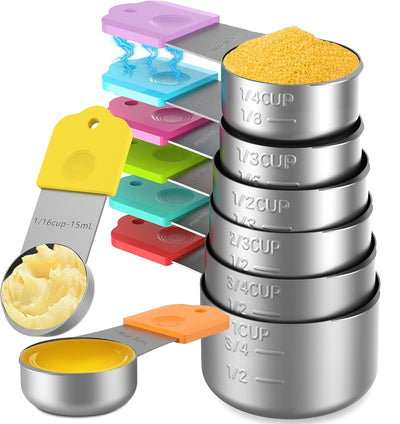 Juego 8 Tazas Medidoras Acero Inox Anidables