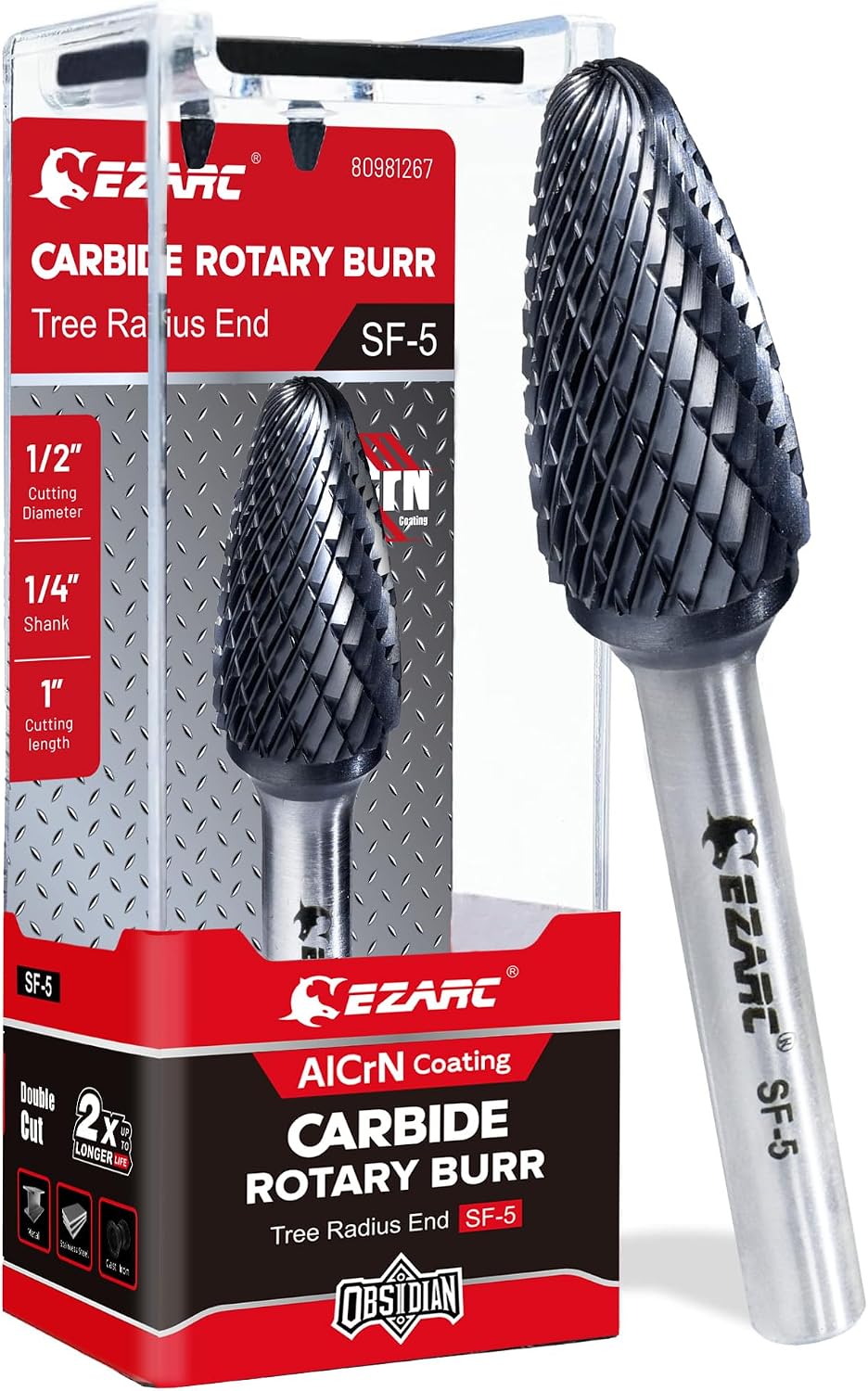 Rebabas rotativas carburo doble corte 1/4 pack