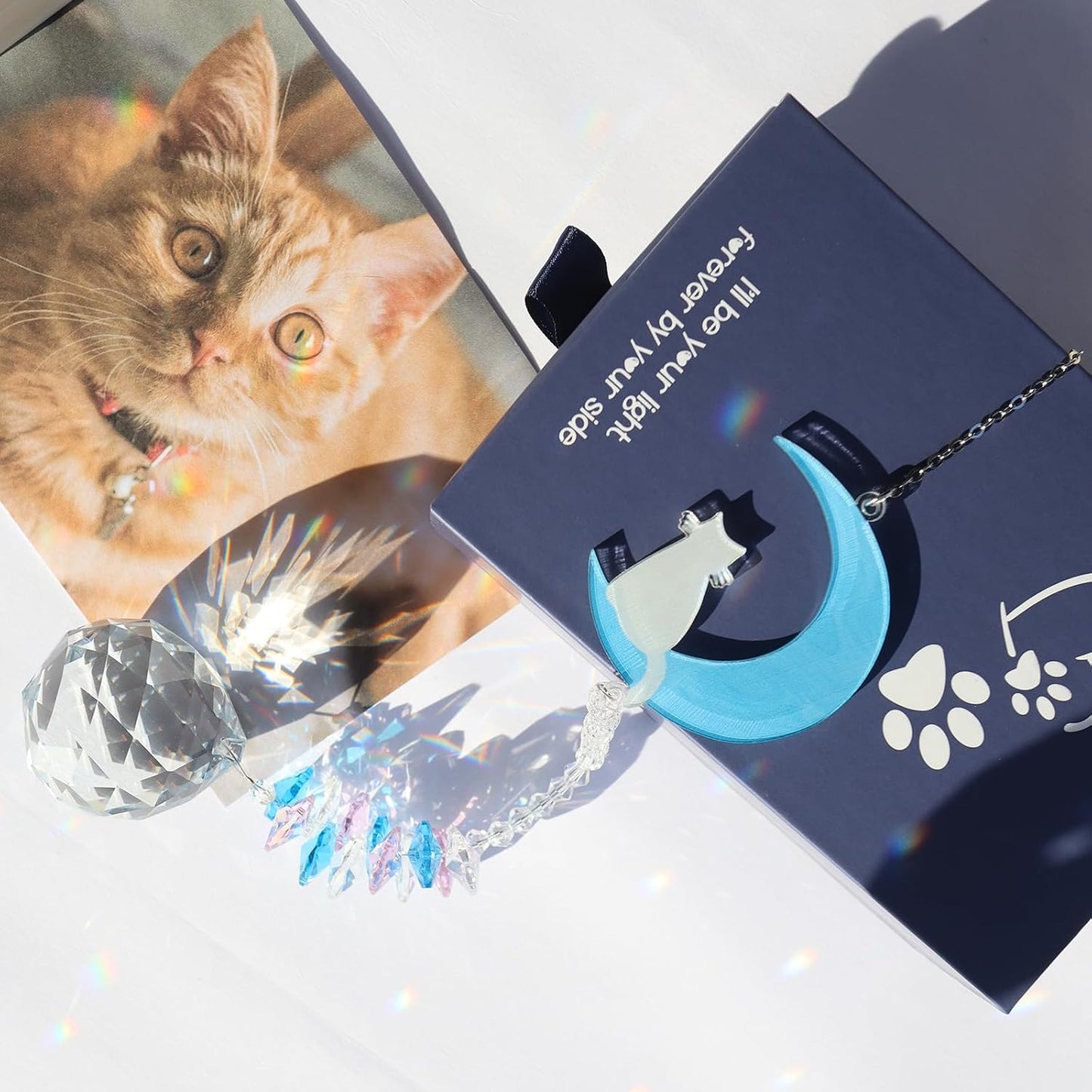 Suncatcher arco iris para mascotas recuerdo de perdida