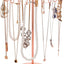 Soporte giratorio metal cobre 24 ganchos para joyas