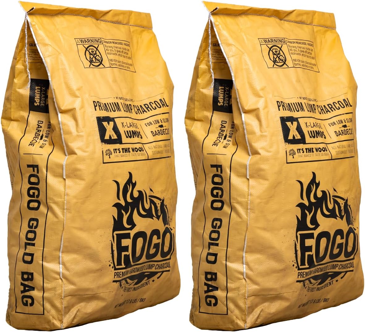 Carbón vegetal madera dura calidad NTE bolsa 17.6lb pack 2