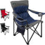 Silla camping plegable gran tamaño tela resistente azul